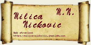 Milica Ničković vizit kartica